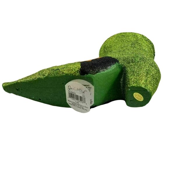 Halloween Witchs Boot Tealight Candleholder Green Black Orange Glitter Swirl New - Picture 6 of 7